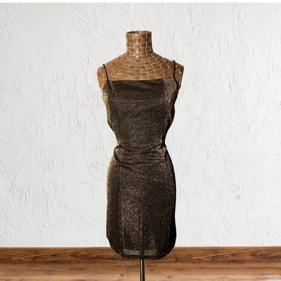 Vintage Dresses & Skirts - ⭐️HOST PICK⭐️Vintage 90’s metallic gold backless dress